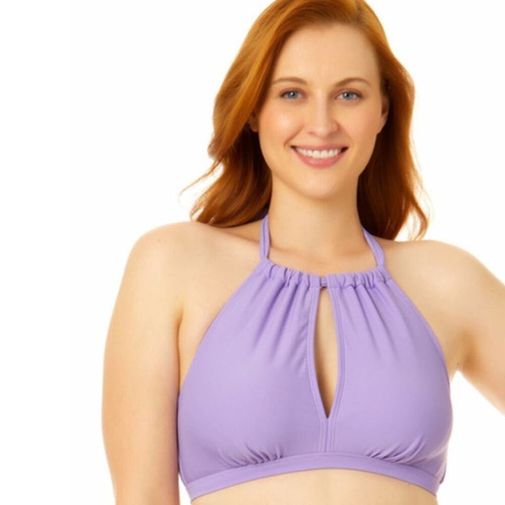 TIME AND TRU Violet Sky Core Keyhole Halter Swim Top *New With Tags* - 3X